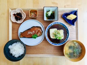Healthy vegetable teishoku set